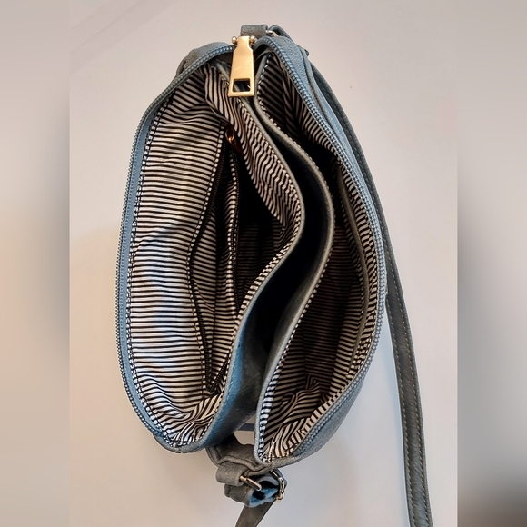 Blue Leather Cross Body Bag - Picture 4 of 5